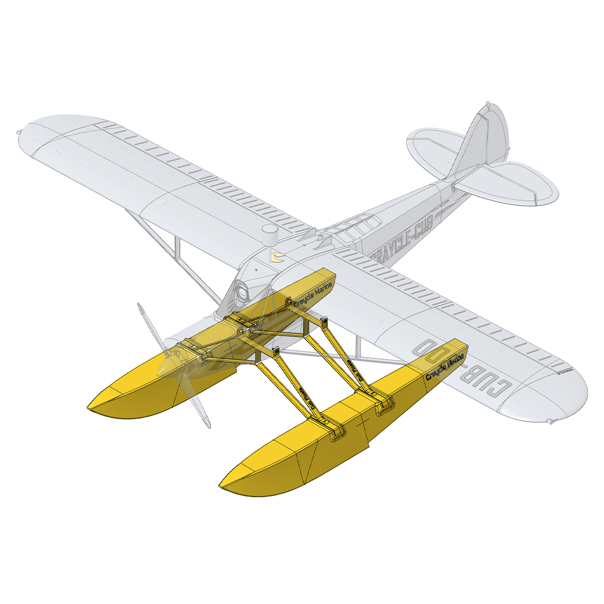 CraycleCub Floats for Water Takeoffs and Landings STL File