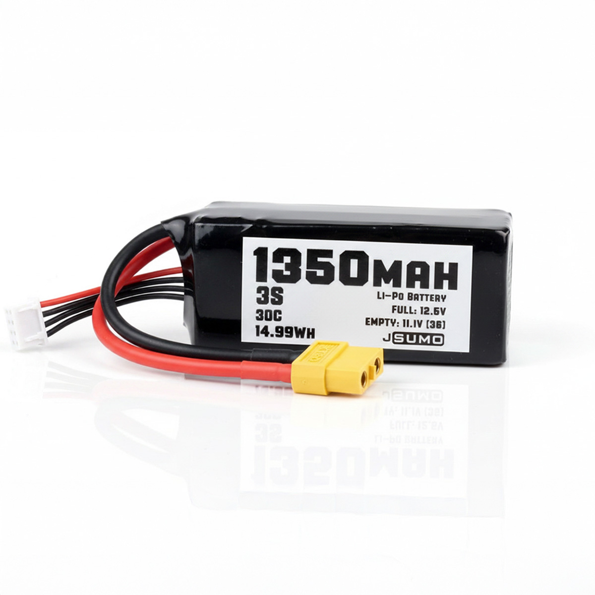 JSumo 3S 11.1V 1350 mAh 30C LiPo Battery, XT60
