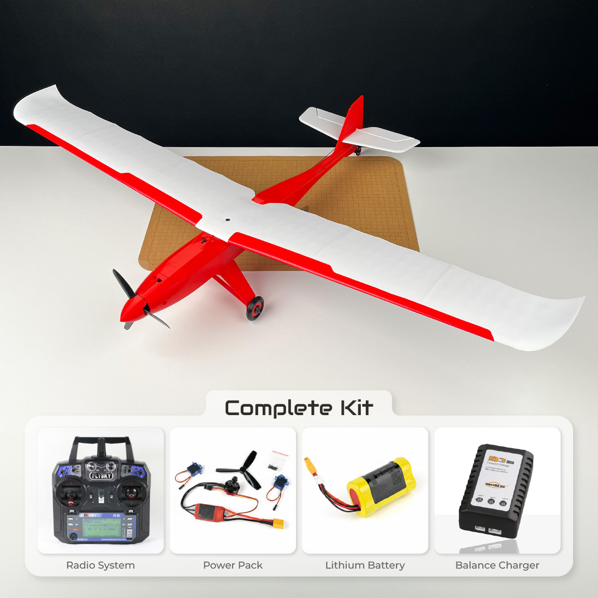 Stick 1000 mm 3ch RC Trainer Plane Complete Kit